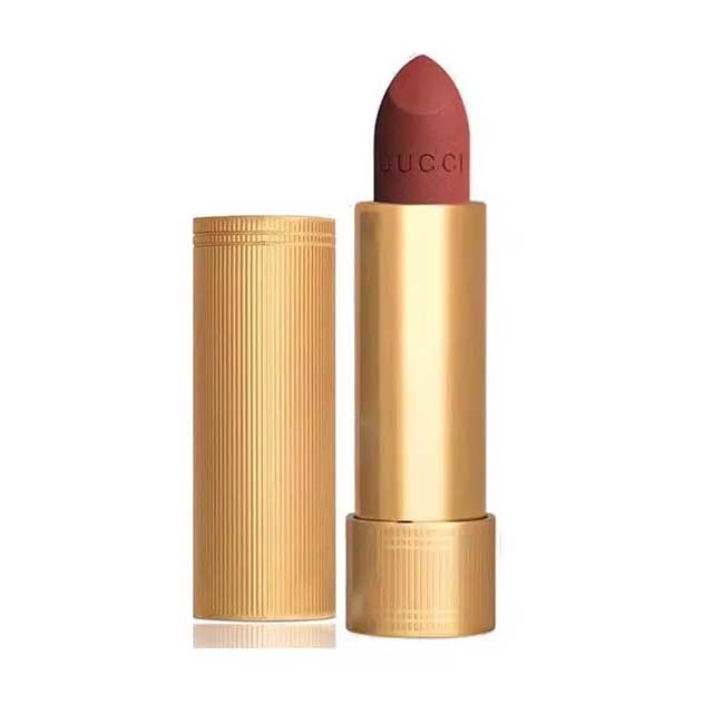 Son Gucci 217 Màu Hồng Cam Đất Bản Vỏ Vàng