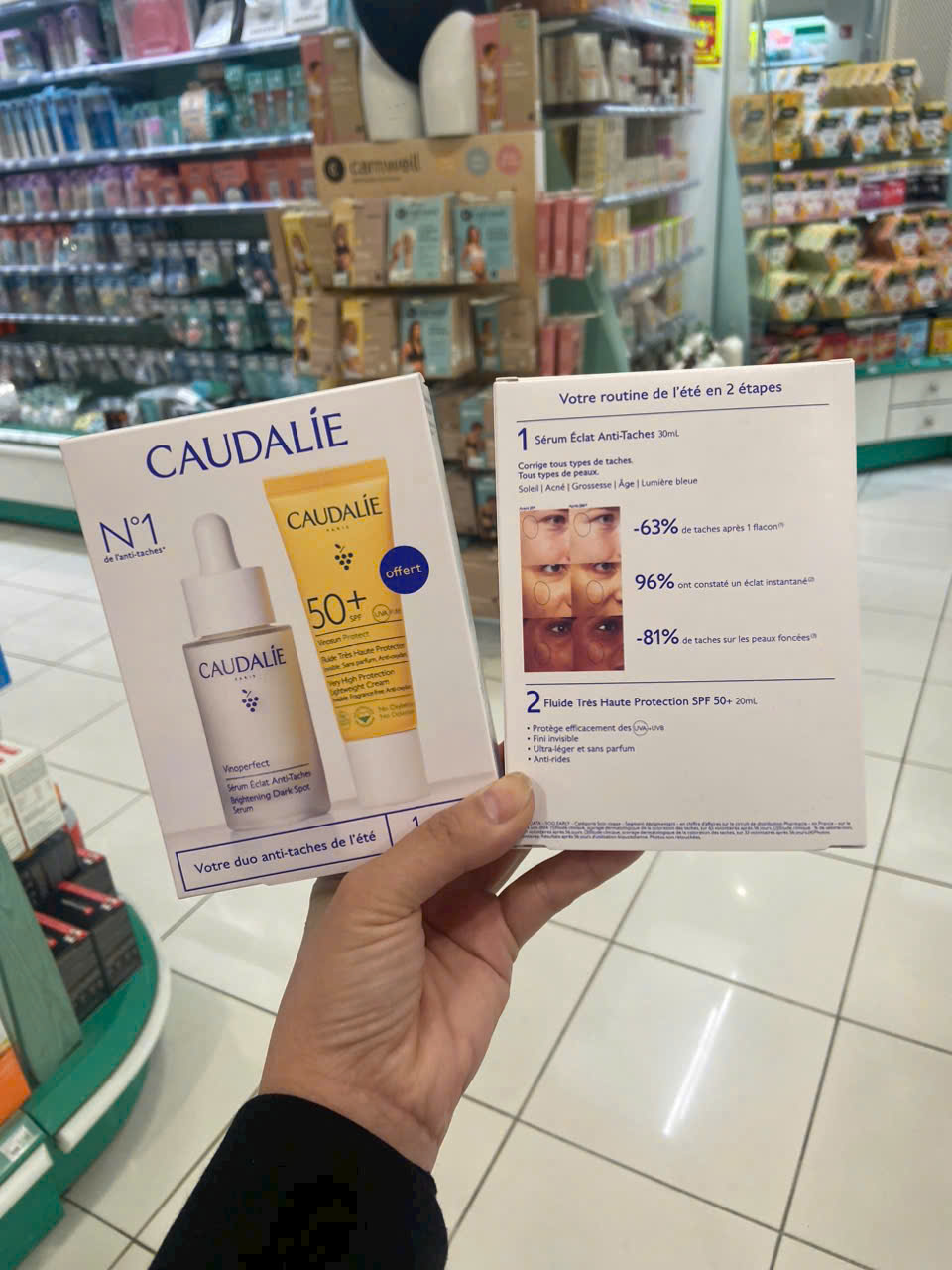 Set Serum Trị Nám, Tàn Nhang Caudalie + Tặng Kem Chống Nắng SPF 50