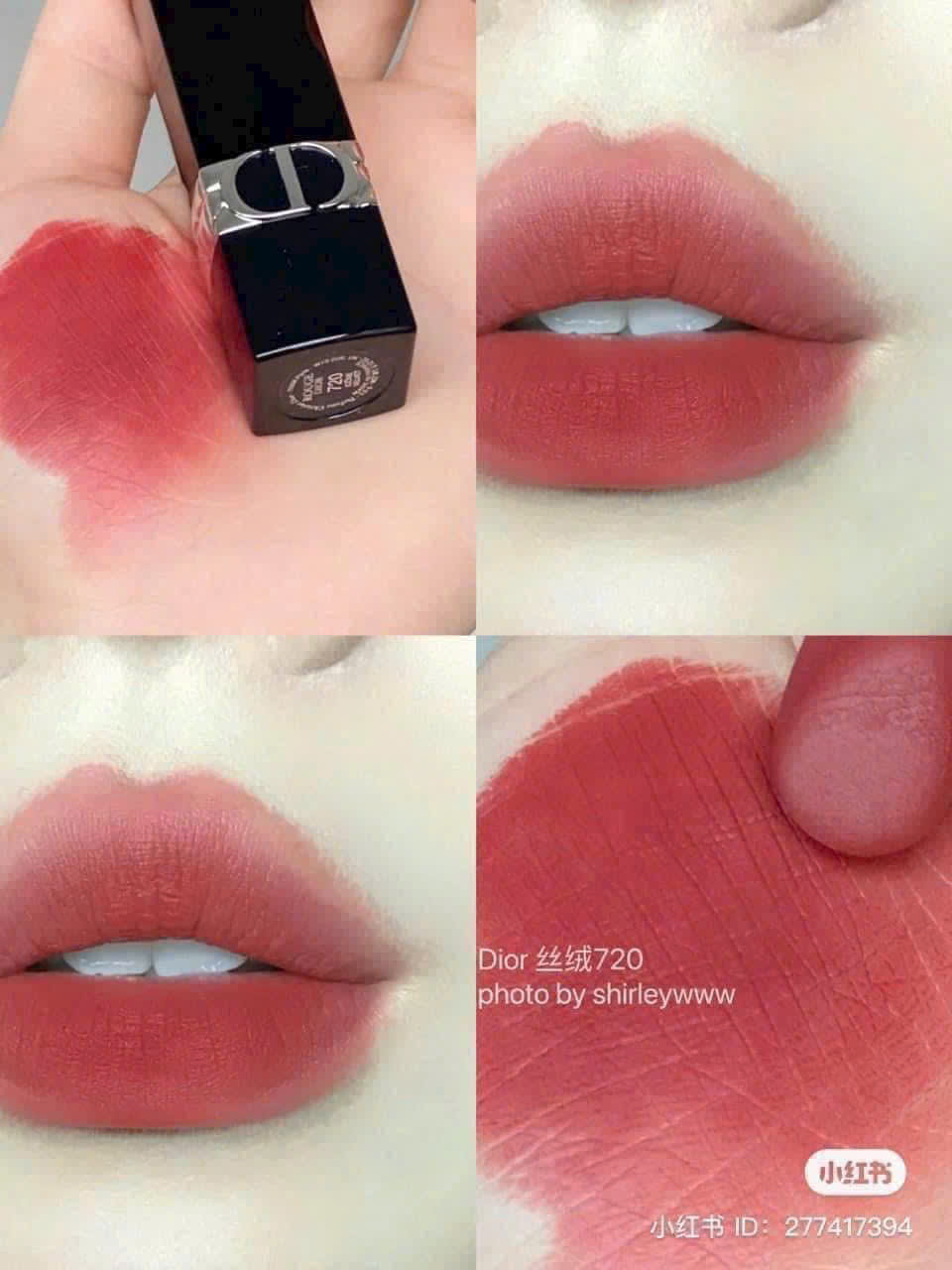 Son Dior Rouge Dior Couture Velvet 720 Icone – Màu Hồng Đất Lì Mịn, Bền Màu, Dưỡng Ẩm