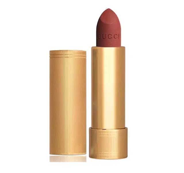 Son Gucci 217 Màu Hồng Cam Đất Bản Vỏ Vàng
