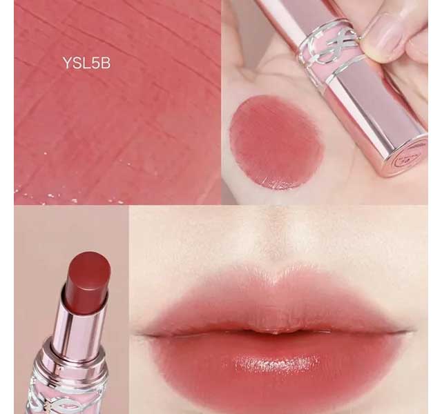 Son YSL Loveshine 5B Nude Crush - Son Dưỡng Đỏ Nâu Sang Trọng, Môi Căng Mịn